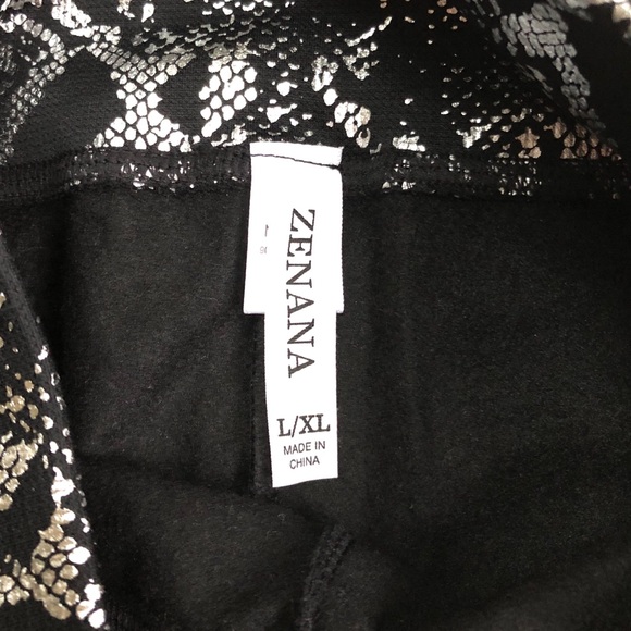 Snakeskin Print Fleece Lined Zenana Leggings L/XL - Picture 4 of 6
